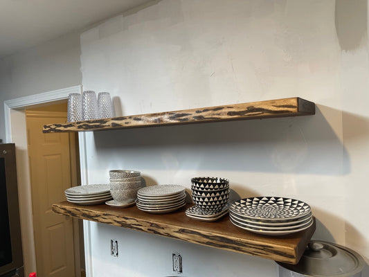 Live Edge Walnut Floating Shelf