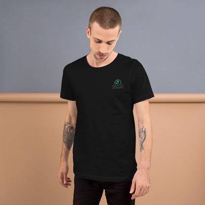 ATMN Lion + Woodworks Cross Unisex T-shirt /// Minty Green Dark Mode